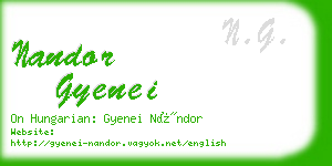 nandor gyenei business card